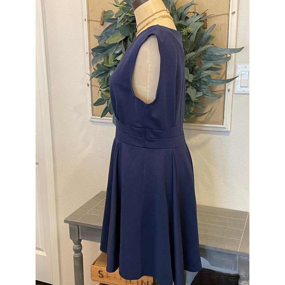 CLOSET Navy Ribbed A Line Dress Women's size 16 - Picture 3 of 9
